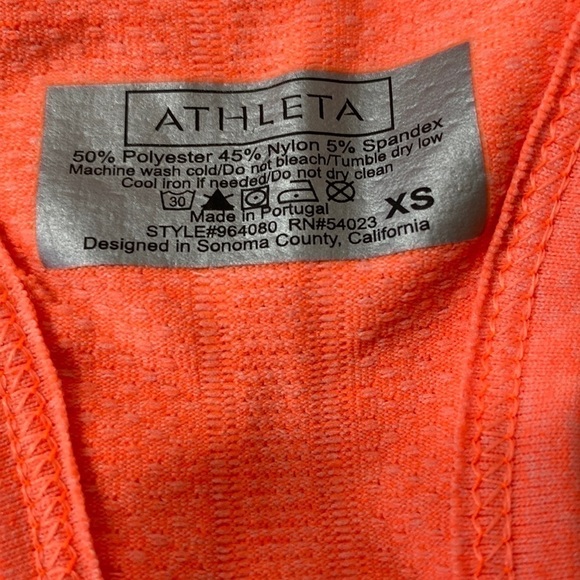 Athleta T back tank orange in color size extra small - Picture 3 of 8